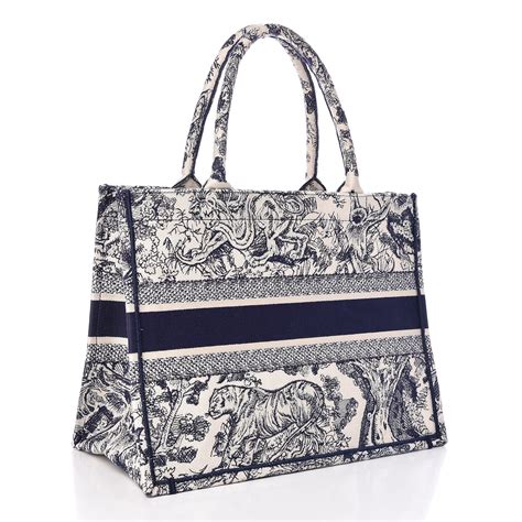 dior toile de jouy embroidery women small book tote|Dior toile book tote.